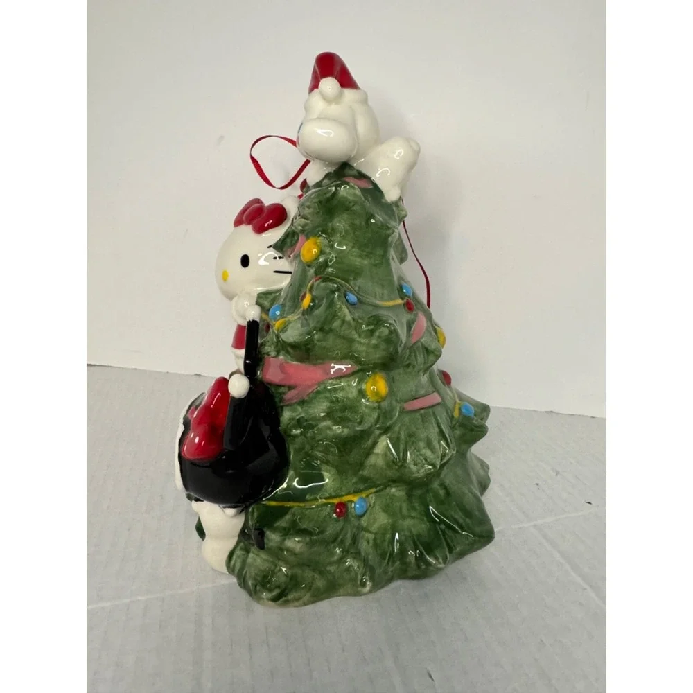 Hello Kitty Christmas Decorating The Tree Ceramic Figurine by Blue Sky Clayworks